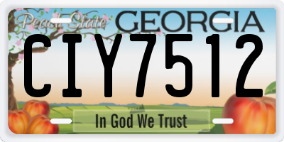 GA license plate CIY7512