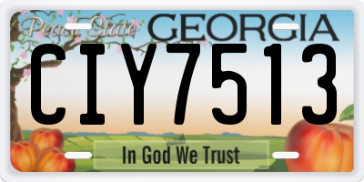 GA license plate CIY7513