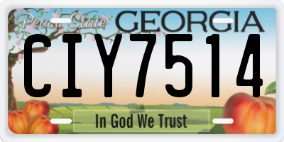 GA license plate CIY7514