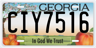 GA license plate CIY7516