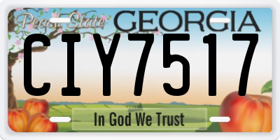 GA license plate CIY7517