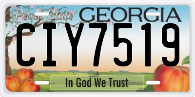 GA license plate CIY7519