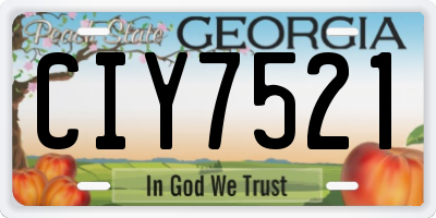 GA license plate CIY7521