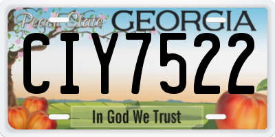 GA license plate CIY7522