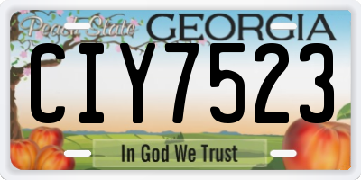 GA license plate CIY7523