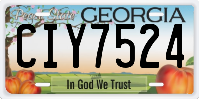GA license plate CIY7524