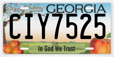 GA license plate CIY7525