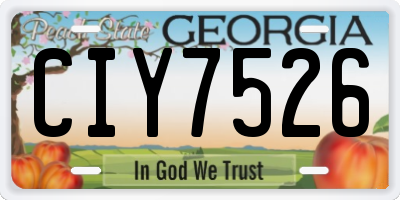 GA license plate CIY7526
