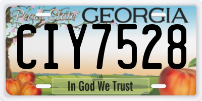 GA license plate CIY7528