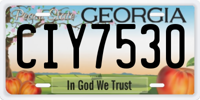 GA license plate CIY7530
