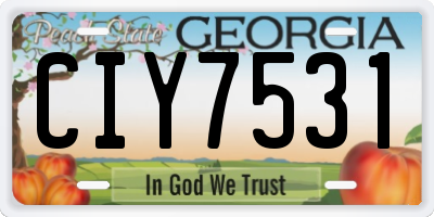 GA license plate CIY7531