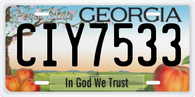 GA license plate CIY7533