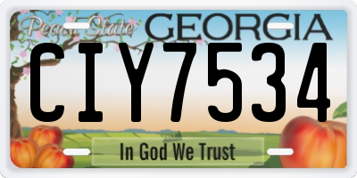 GA license plate CIY7534