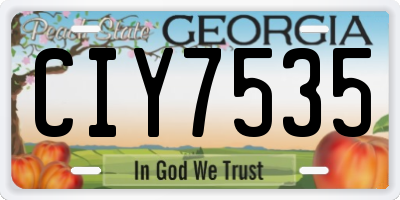 GA license plate CIY7535