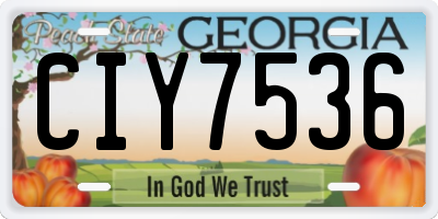 GA license plate CIY7536