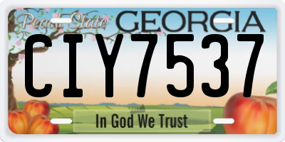 GA license plate CIY7537