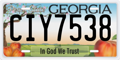 GA license plate CIY7538