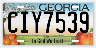 GA license plate CIY7539