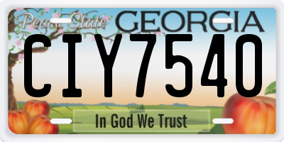 GA license plate CIY7540