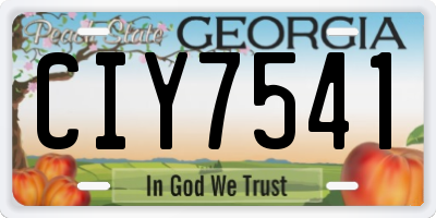 GA license plate CIY7541