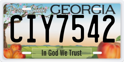 GA license plate CIY7542