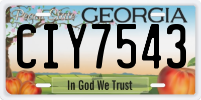 GA license plate CIY7543
