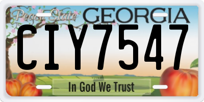 GA license plate CIY7547