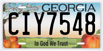 GA license plate CIY7548