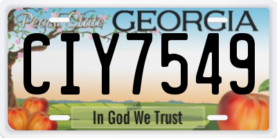 GA license plate CIY7549