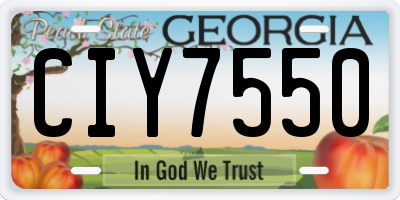 GA license plate CIY7550