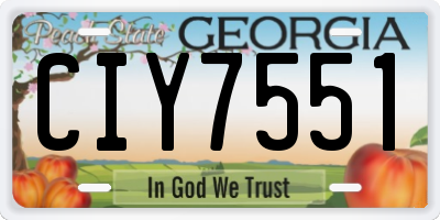 GA license plate CIY7551