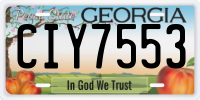 GA license plate CIY7553
