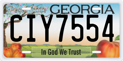 GA license plate CIY7554