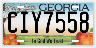 GA license plate CIY7558