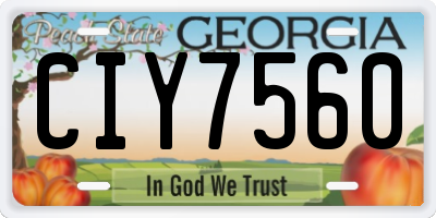 GA license plate CIY7560