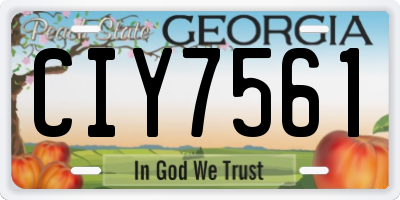 GA license plate CIY7561