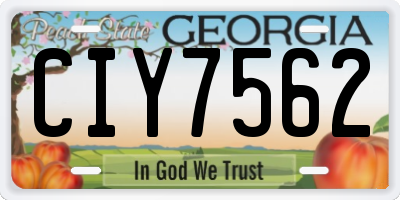 GA license plate CIY7562