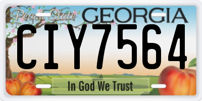 GA license plate CIY7564