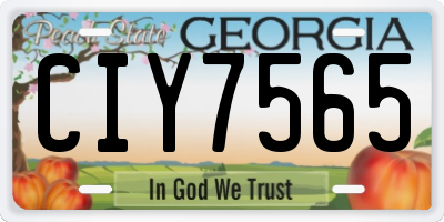 GA license plate CIY7565
