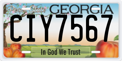 GA license plate CIY7567