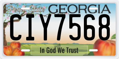 GA license plate CIY7568