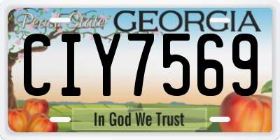 GA license plate CIY7569