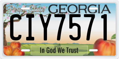 GA license plate CIY7571