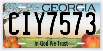GA license plate CIY7573