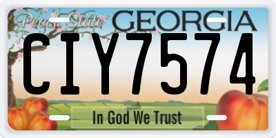 GA license plate CIY7574