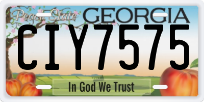 GA license plate CIY7575
