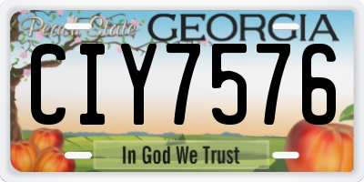 GA license plate CIY7576