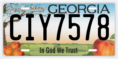 GA license plate CIY7578