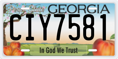 GA license plate CIY7581