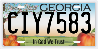 GA license plate CIY7583